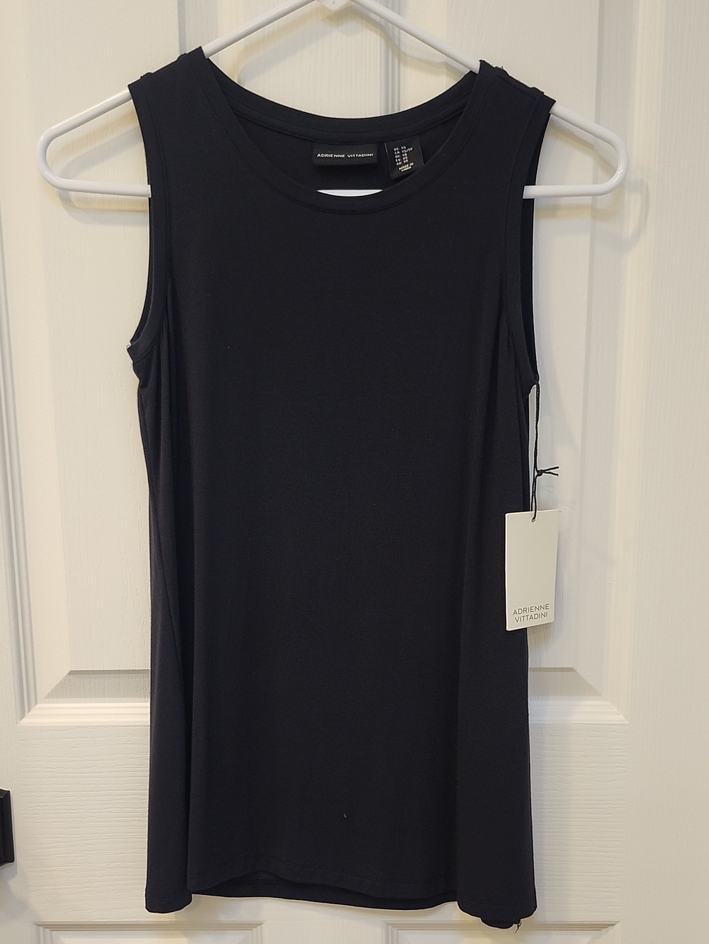 Adrienne Vittadini Black Sleeveless Jersey Tank